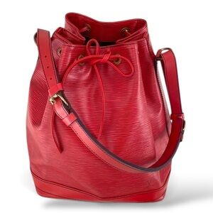 Louis Vuitton Red Epi Leather Noe GM Like New with COA